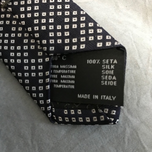 Versace Navy Blue/White Diamonds Tie - Picture 6 of 7